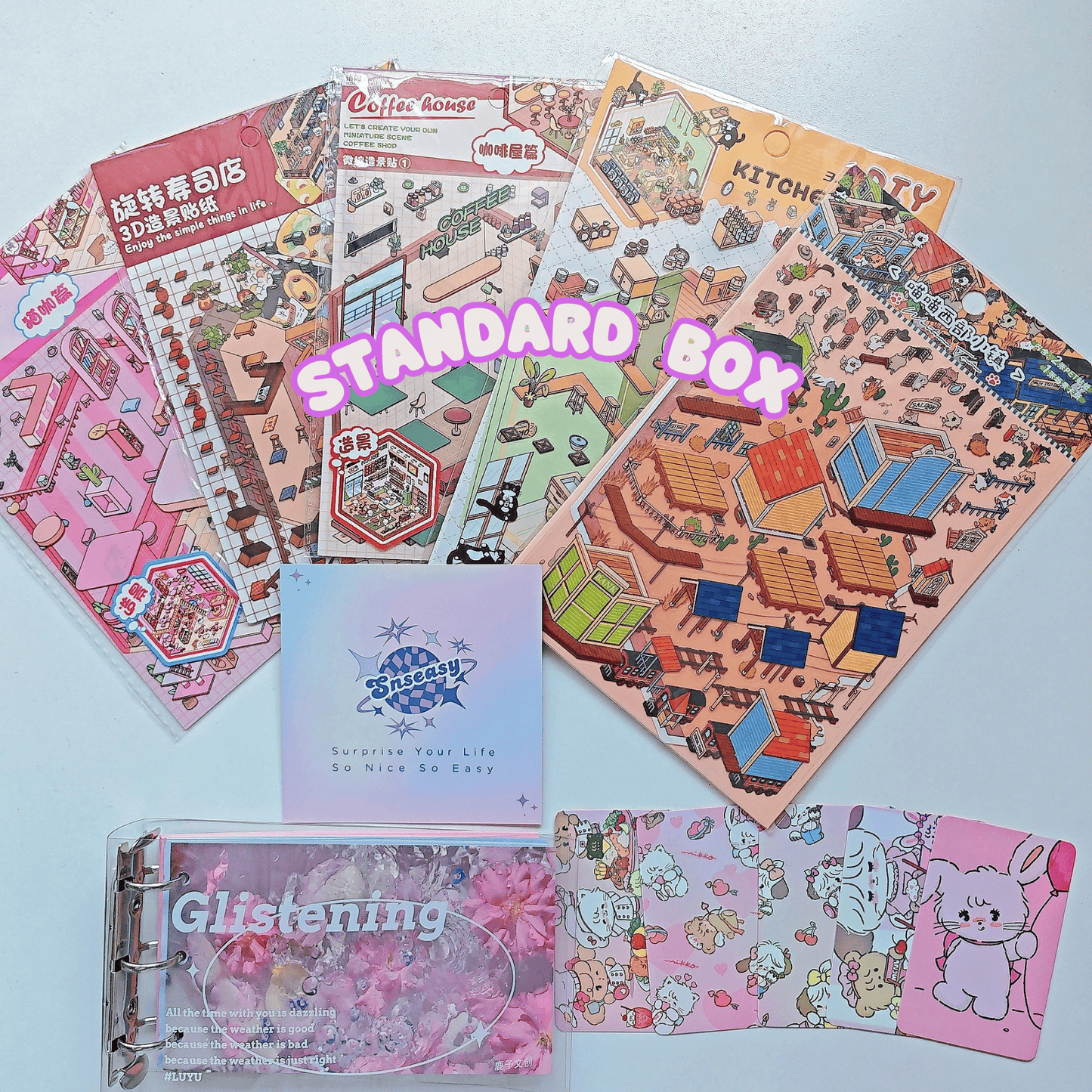 "Cute Cat" Scene Sticker Box