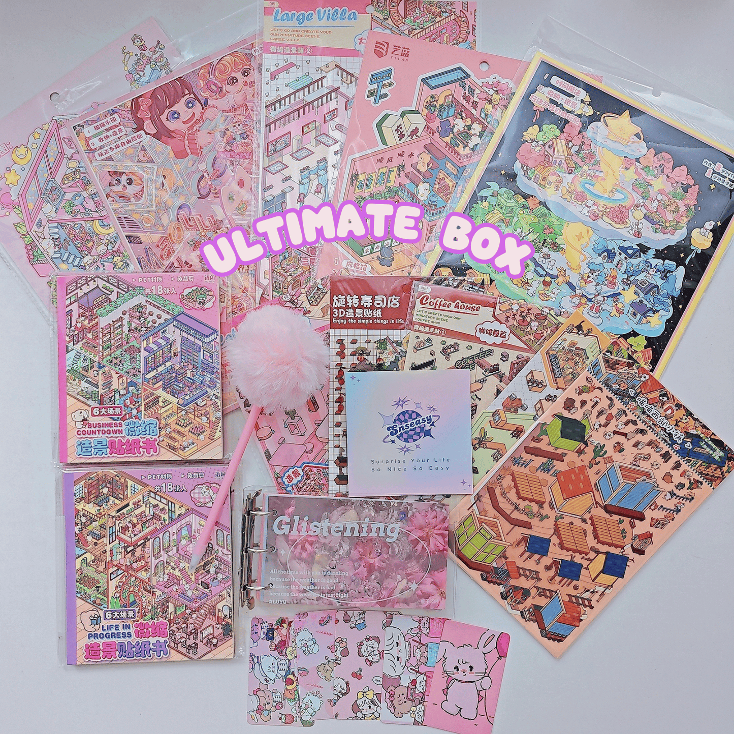 "Cute Cat" Scene Sticker Box