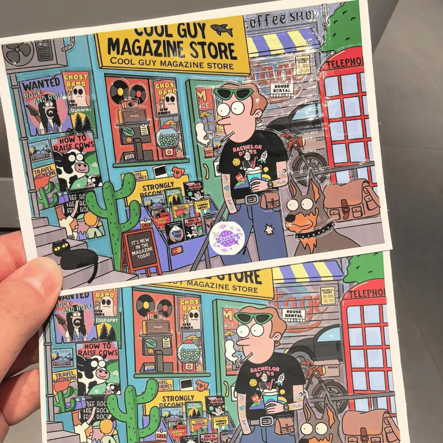 American Retro β 3D Miniature Scene Stickers β Mini Size β 4 Theme Sets: Record Store | Biker Style | Party Day | Guitarist