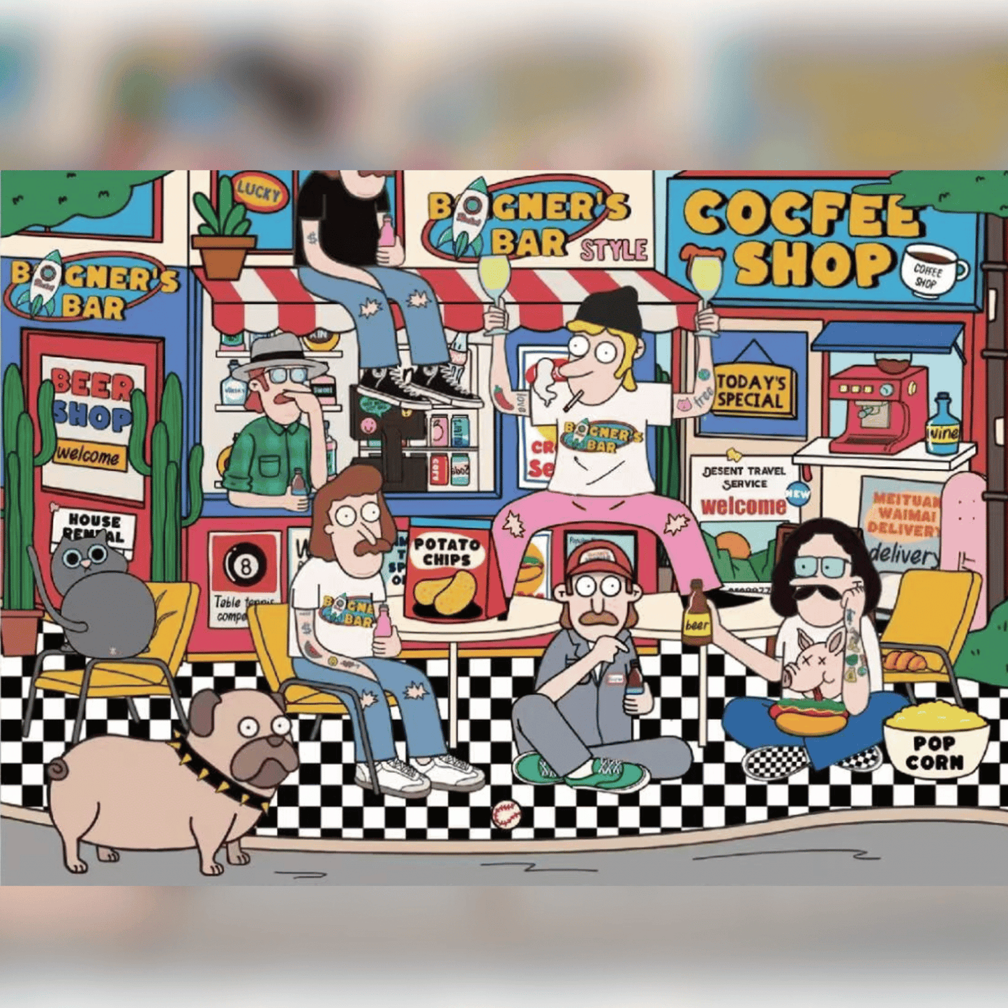 American Retro β 3D Miniature Scene Stickers β Mini Size β 4 Theme Sets: Record Store | Biker Style | Party Day | Guitarist