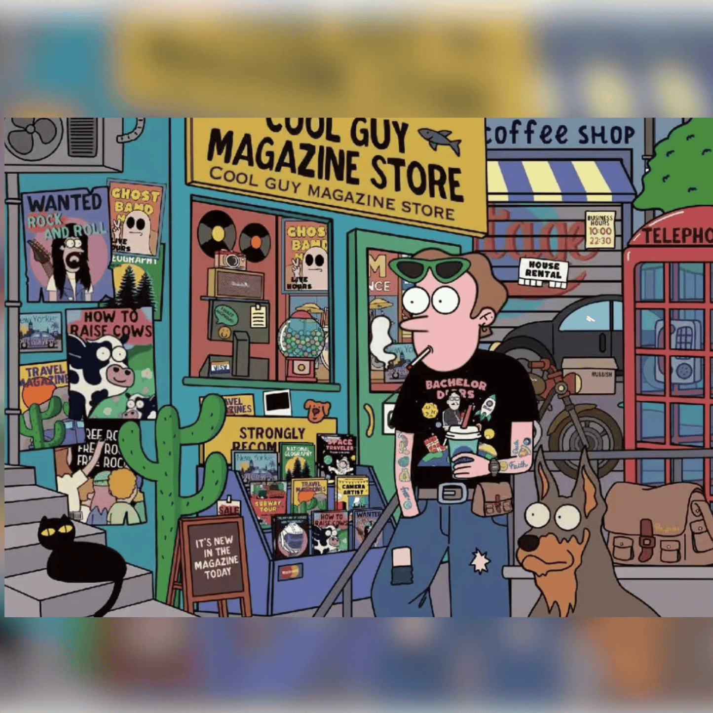 American Retro β 3D Miniature Scene Stickers β Mini Size β 4 Theme Sets: Record Store | Biker Style | Party Day | Guitarist