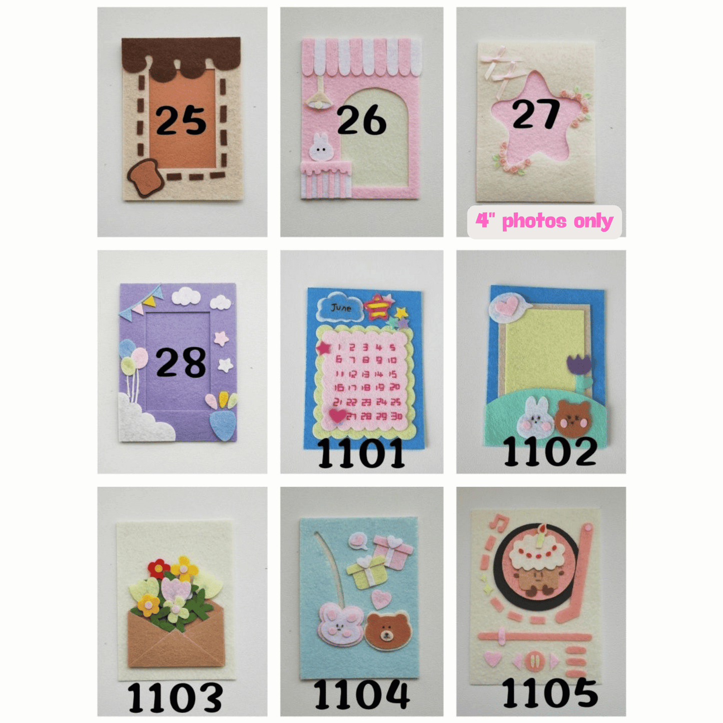 DIY Felt Photo Album Inner Page Kit – Handmade Pre-cut Craft Set (36 Styles)