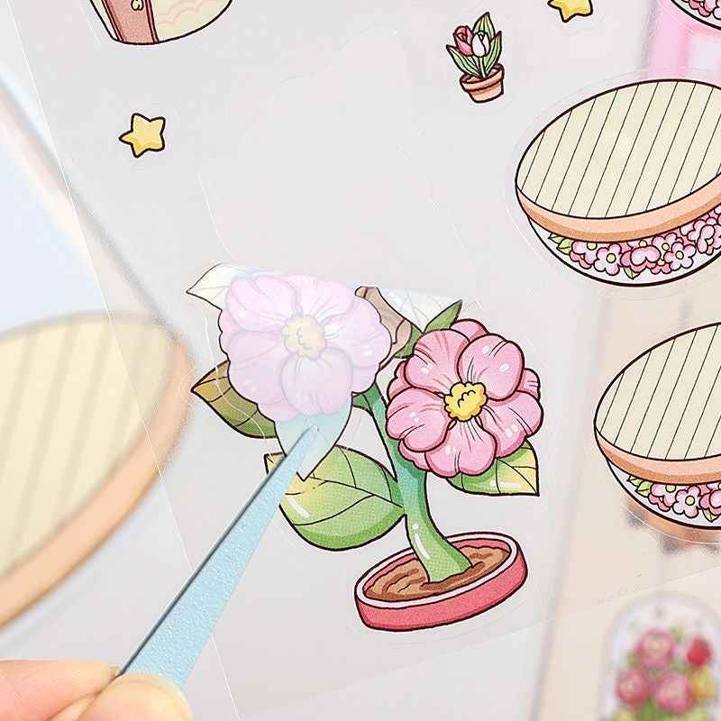 Mystical Bottle World – 3D Isometric Room Stickers Scene 4 Themes: Underwater Castle | Treehouse | Crystal Amusement Park | Green House - SNSEASY
