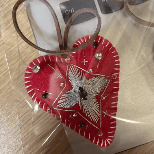 Handmade Red Felt Heart Charm | Made to Order