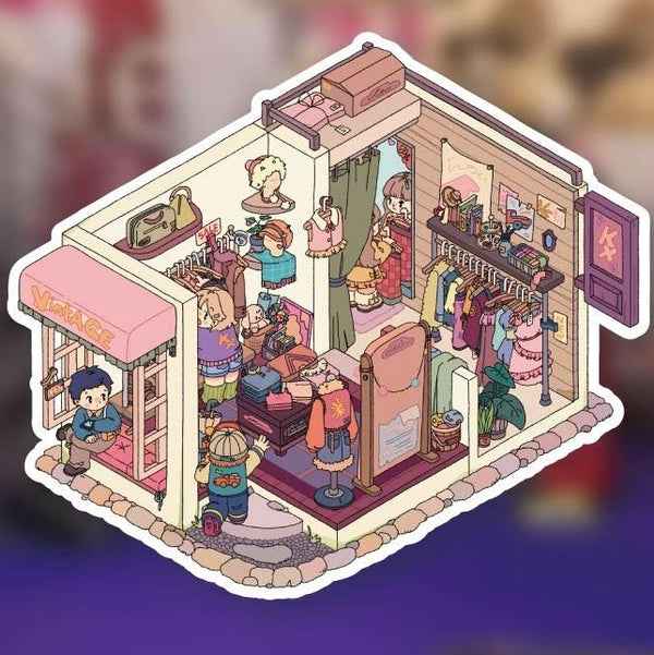 Dream House – 3D Sticker Scenes - 5 Theme Sets: Tree House | Wooden House | Vintage Clothing | Cozy House | Happy House - SNSEASY