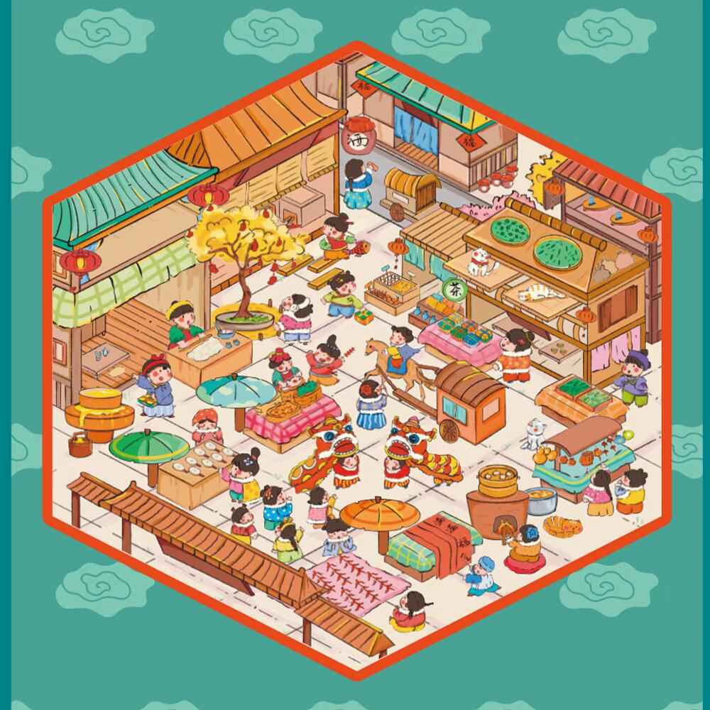 Childhood Dream World – 3D Sticker Scenes - 6 Theme Sets: Tree House | Treehouse Store | Christmas House | Milk Factory | Temple Fair | Autumn Outing - SNSEASY