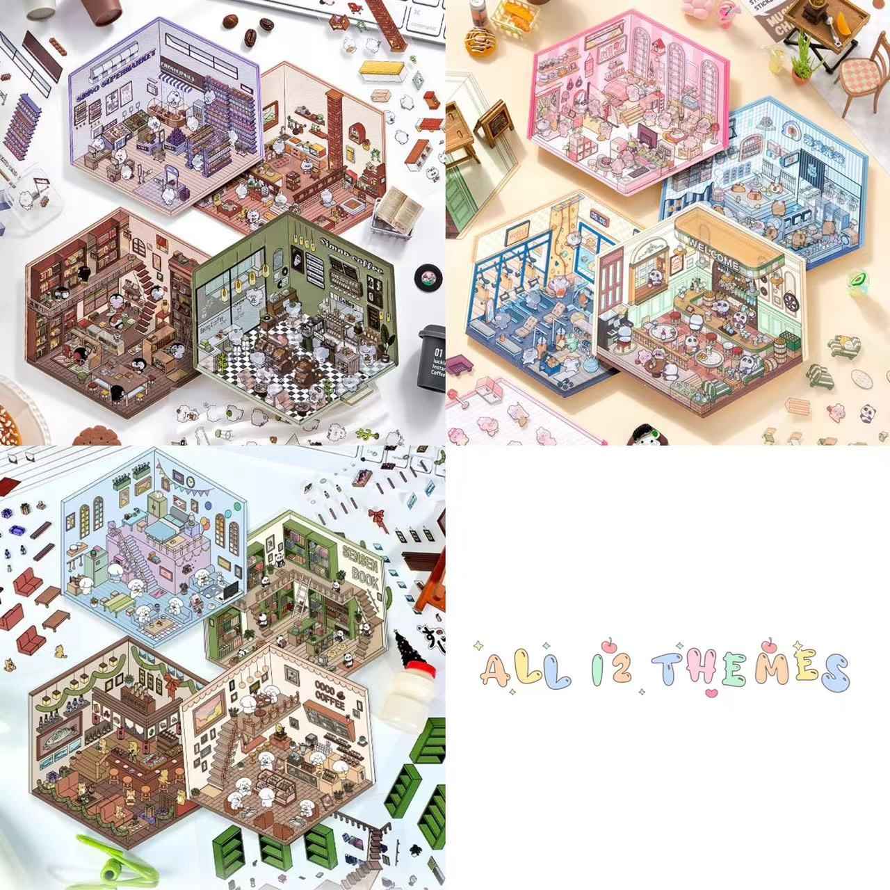 3D Stickers Scene - All 16 Themes | Version 1.0, 2.0, 3.0, 4.0 Sets - SNSEASY