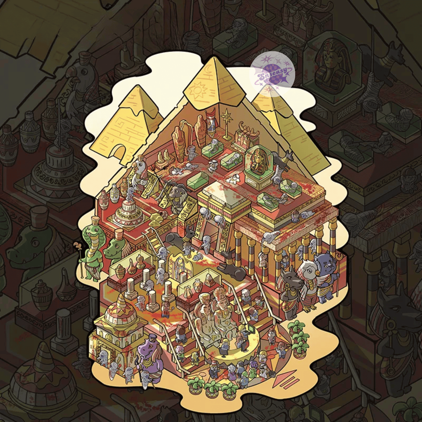 Horror Adventure – 3D Miniature Scene Stickers (Plus Size) – 4 Theme Sets: Bio Lab | Cursed Pyramid | Haunted Aquarium | Ghost Castle