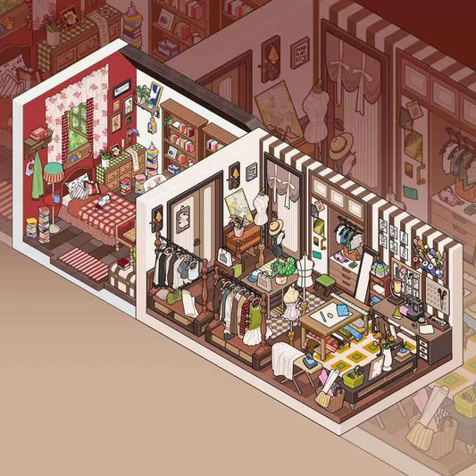 FIELDSTONE – 3D Sticker Scenes - 2 Theme Sets: Walk-In Closet | Bedroom - SNSEASY