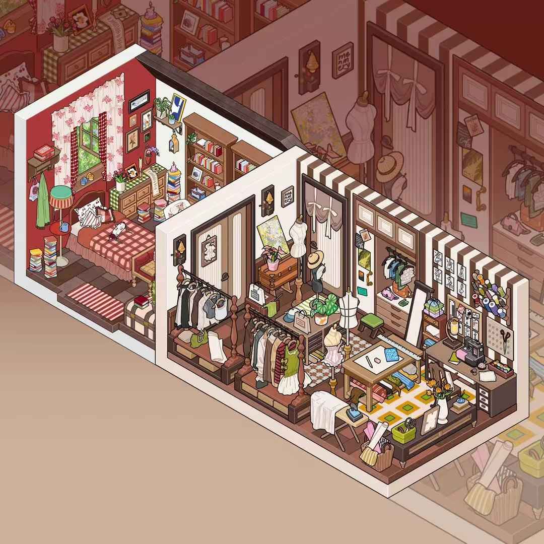 FIELDSTONE – 3D Sticker Scenes - 2 Theme Sets: Walk-In Closet | Bedroom - SNSEASY