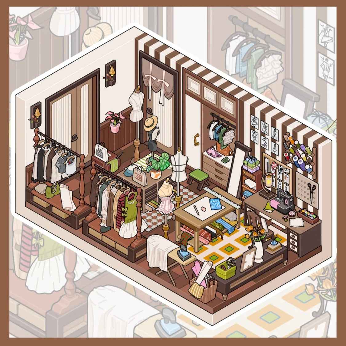 FIELDSTONE – 3D Sticker Scenes - 2 Theme Sets: Walk-In Closet | Bedroom - SNSEASY