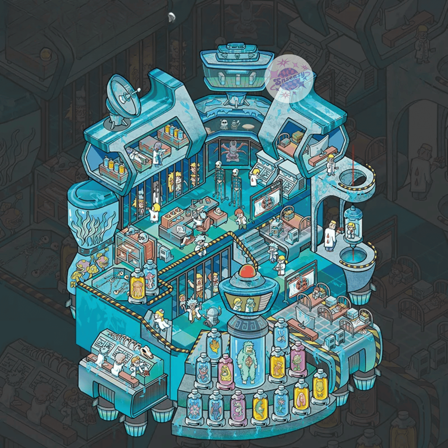 Horror Adventure – 3D Miniature Scene Stickers (Plus Size) – 4 Theme Sets: Bio Lab | Cursed Pyramid | Haunted Aquarium | Ghost Castle