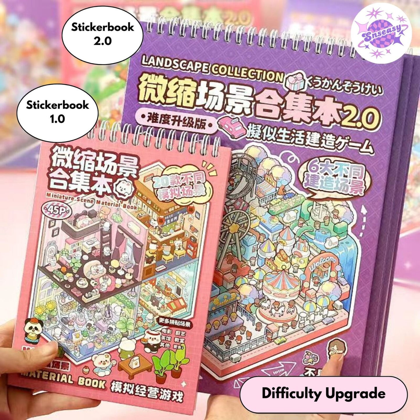 Miniature 3D Scene Stickers Scrapbook with 20 Pcs Unique Themes, Best Gifts (3)