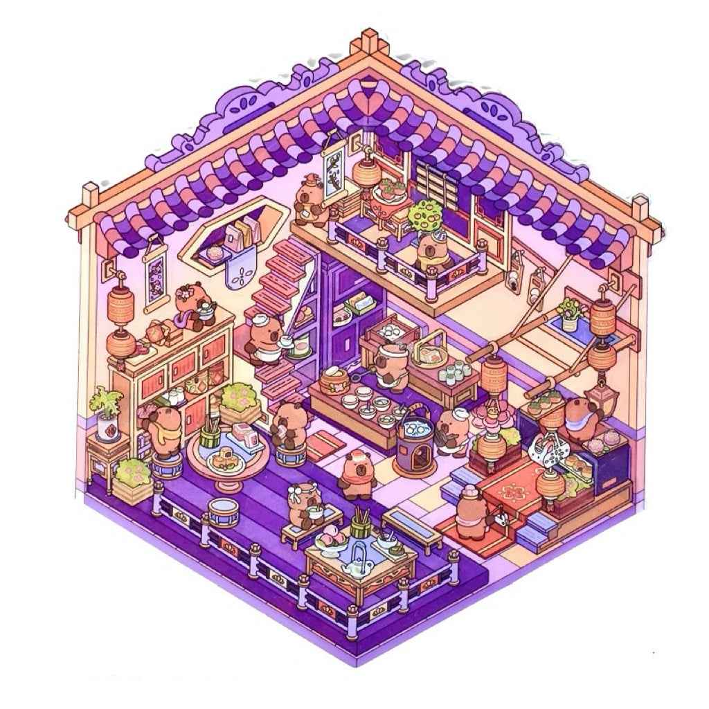 Cute Animal 7.0 – Happy Chinese New Year 3D Sticker Scenes - 4 Theme Sets: Capybara Lantern Festival | Capybara New Year | Panda New Year | Snake 2025 - SNSEASY