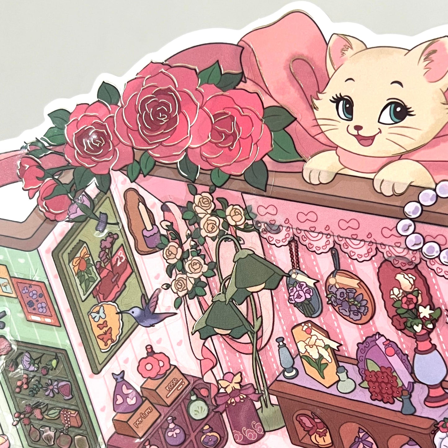 Crimson Rose – 3D Miniature Scene Stickers – 4 Theme Sets: Cat’s Perfume Shop | Princess’s Undersea Villa | Queen’s Treehouse | Postman’s Treehouse