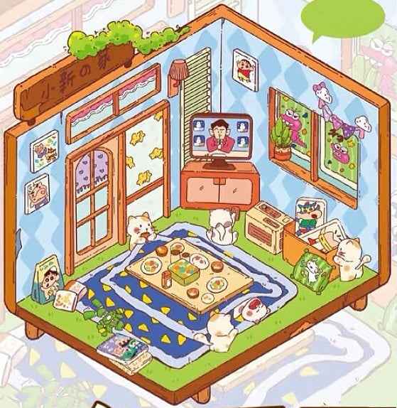 Japanese Manga Childhood Homes – 3D Sticker Scenes - 4 Theme Sets: Shin-chan’s House | Nobita’s House | Maruko’s House | Sakura’s House