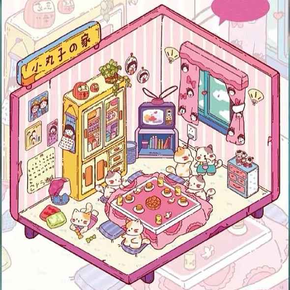 Japanese Manga Childhood Homes – 3D Sticker Scenes - 4 Theme Sets: Shin-chan’s House | Nobita’s House | Maruko’s House | Sakura’s House