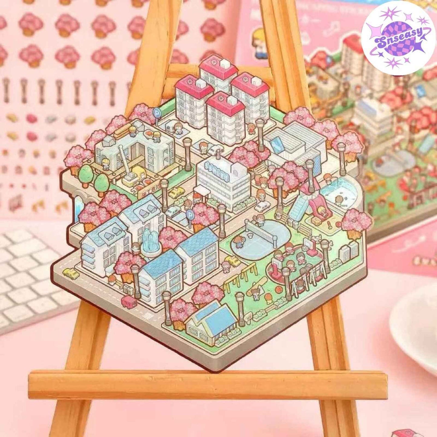 Happy Town – 3D Sticker Scenes - 2 Theme Sets: Town A | Town B