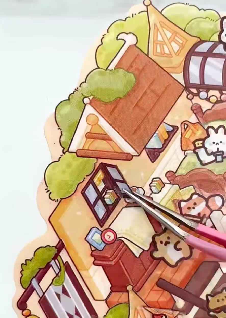 Animal Fairy Tale 2-Floor – 3D Sticker Scenes - 4 Theme Sets: Animal Room | Animal Party | Animal Farm | Animal Castle