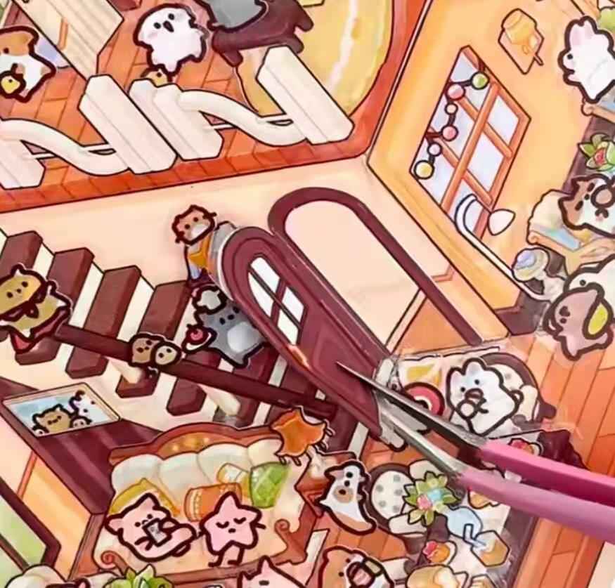 Animal Fairy Tale 2-Floor – 3D Sticker Scenes - 4 Theme Sets: Animal Room | Animal Party | Animal Farm | Animal Castle