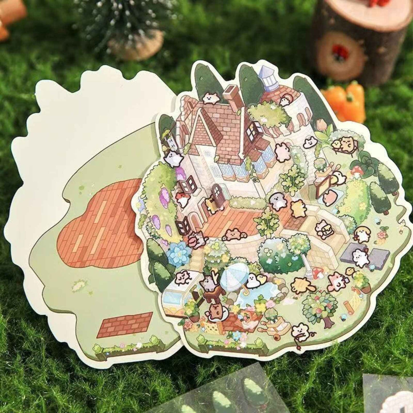 Animal Fairy Tale 2-Floor – 3D Sticker Scenes - 4 Theme Sets: Animal Room | Animal Party | Animal Farm | Animal Castle
