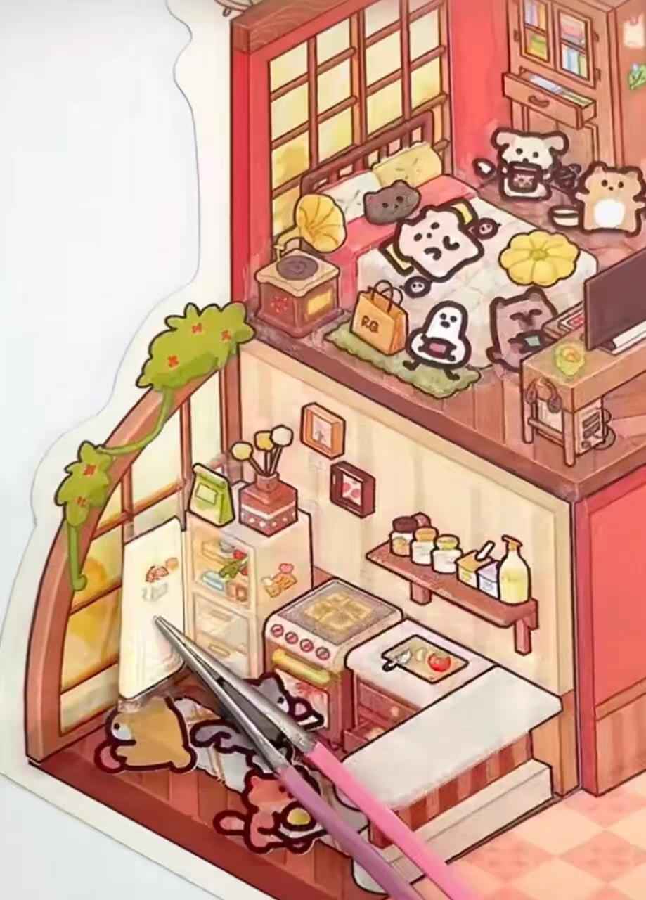 Animal Fairy Tale 2-Floor – 3D Sticker Scenes - 4 Theme Sets: Animal Room | Animal Party | Animal Farm | Animal Castle