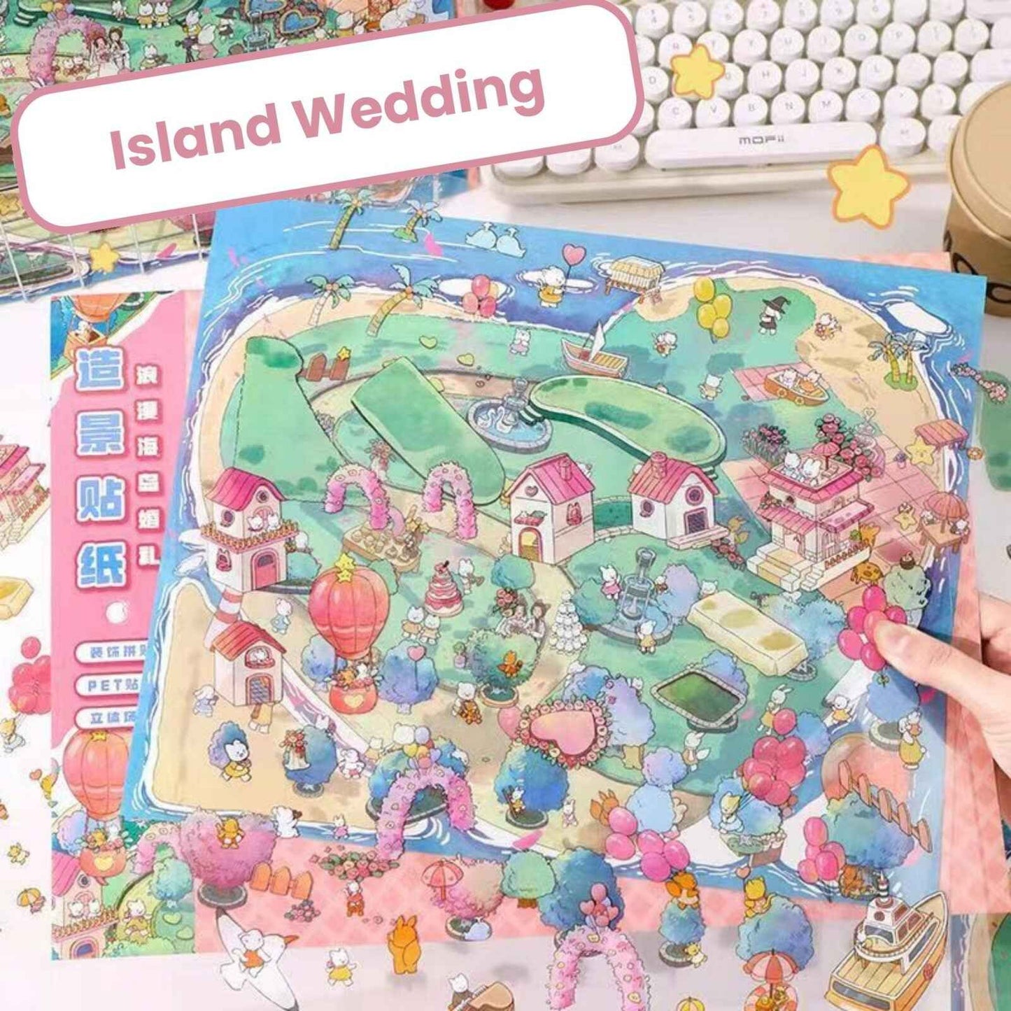 Dream Sweet Wedding – 3D Sticker Scenes Plus Size - 2 Theme Sets: Island Wedding | Lawn Wedding