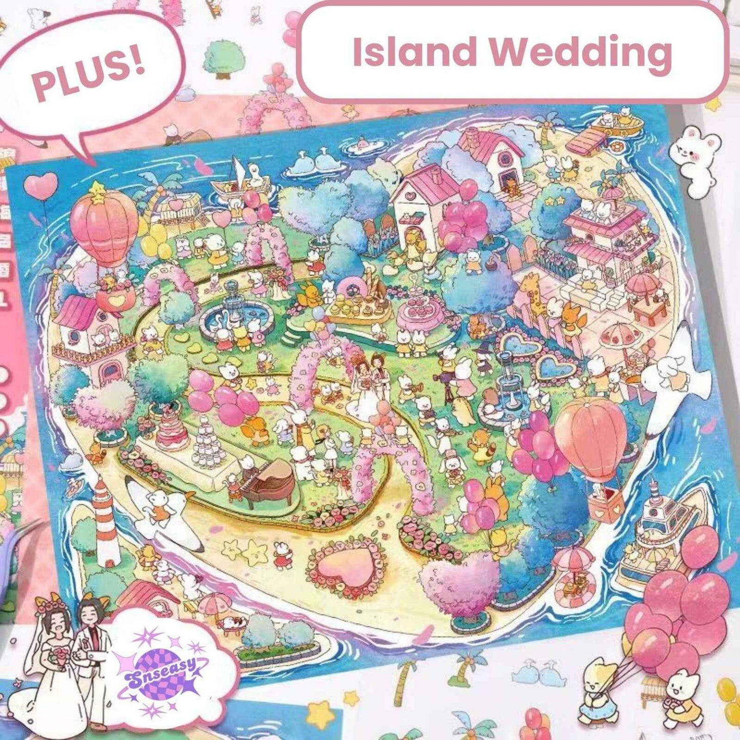 Dream Sweet Wedding – 3D Sticker Scenes Plus Size - 2 Theme Sets: Island Wedding | Lawn Wedding