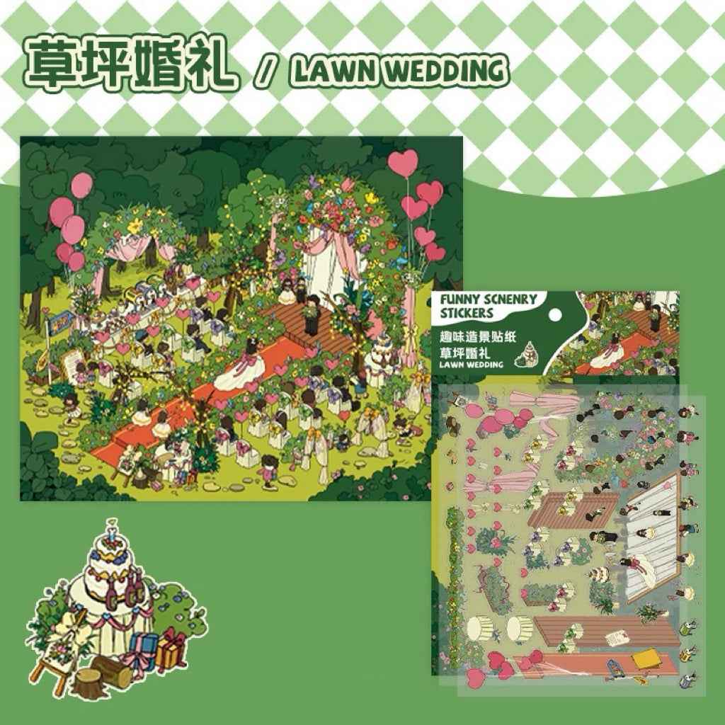 Dream Sweet Wedding – 3D Sticker Scenes Plus Size - 2 Theme Sets: Island Wedding | Lawn Wedding
