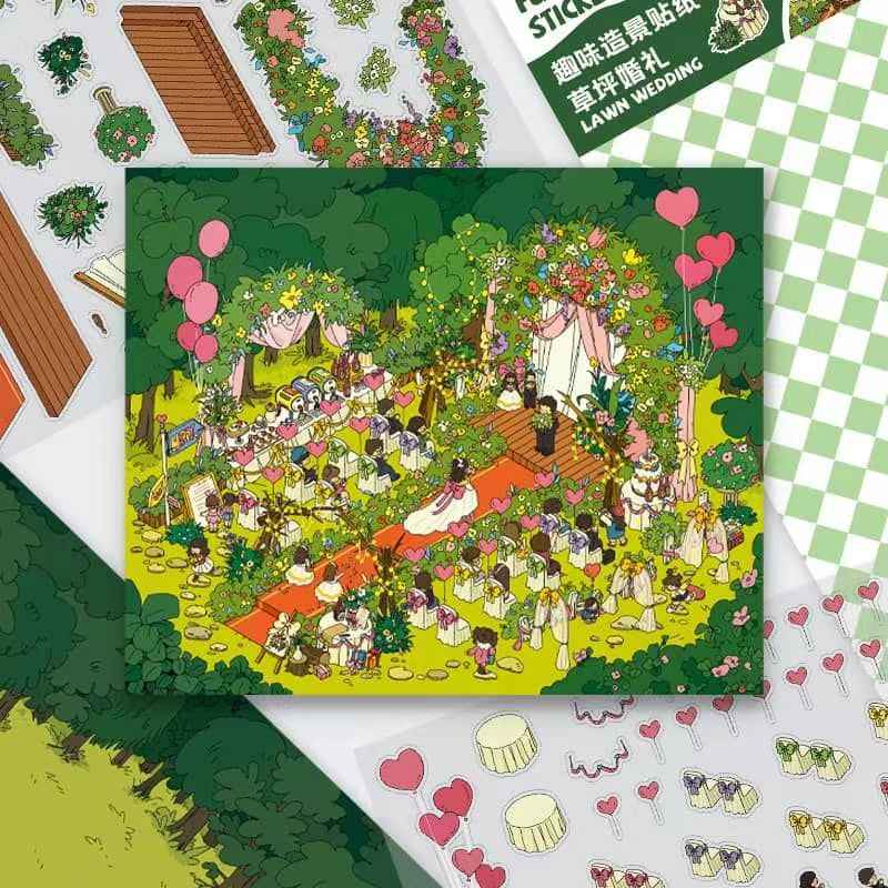 Dream Sweet Wedding – 3D Sticker Scenes Plus Size - 2 Theme Sets: Island Wedding | Lawn Wedding