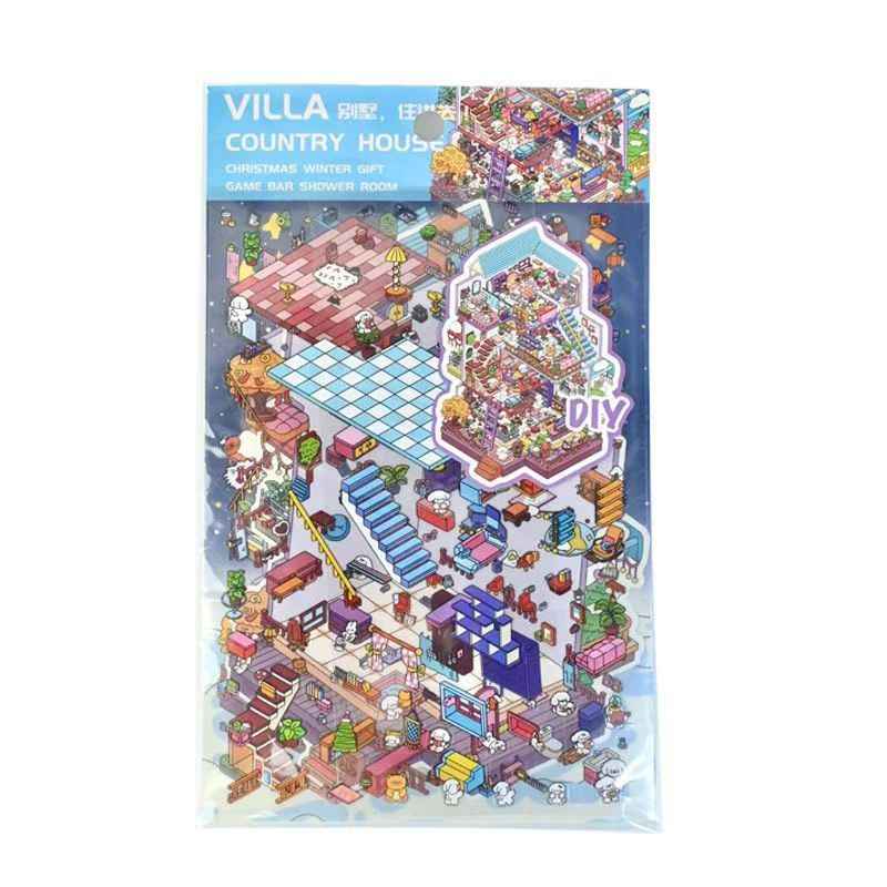 4-Story Grand Buildings 5.0 – 3D Miniature Sticker Scenes - 2 Theme Sets: 4-Story Convenience Store | 4-Story Puppy Villa