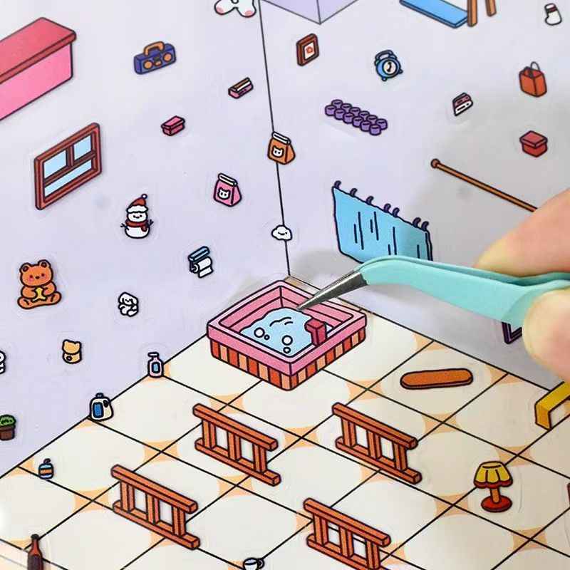 4-Story Grand Buildings 5.0 – 3D Miniature Sticker Scenes - 2 Theme Sets: 4-Story Convenience Store | 4-Story Puppy Villa