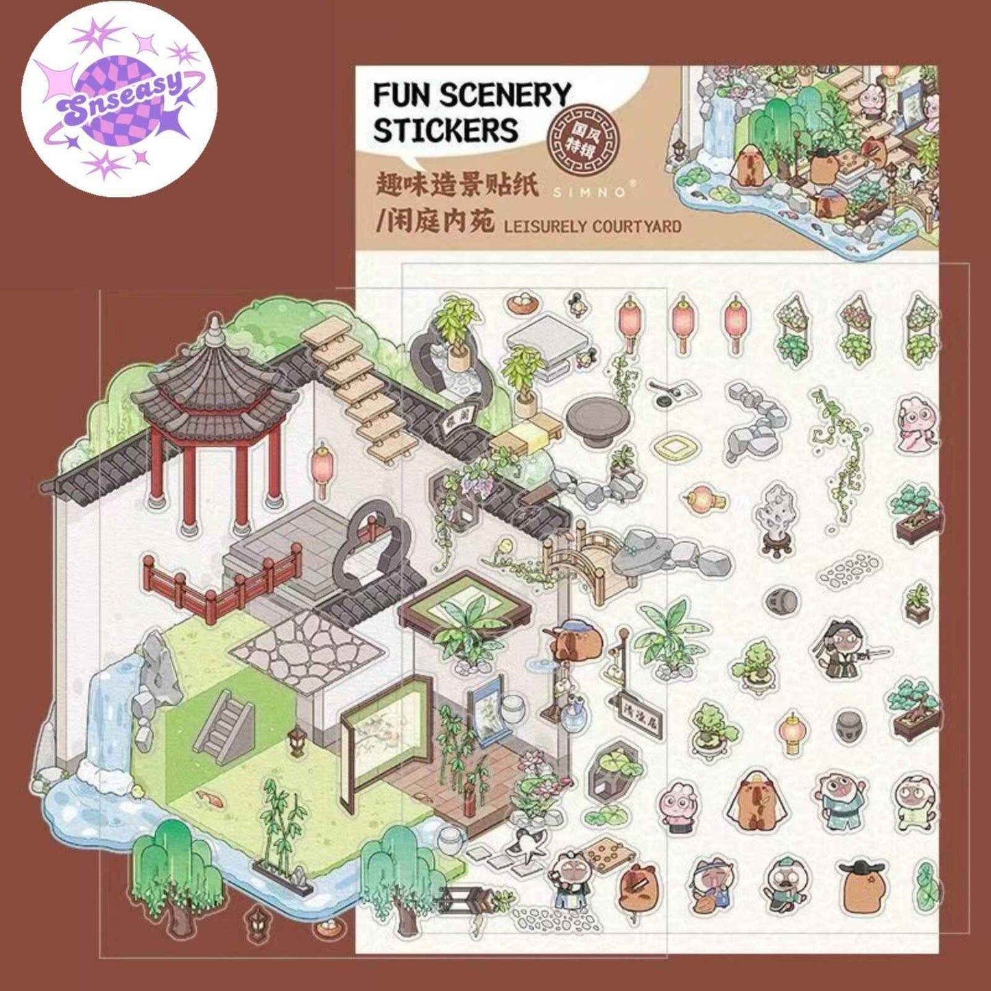 Cute Animals 3D Scene Stickers Scrapbook – 12 Unique Themes: Little Shop Open (6 Themes) | Living in Life (6 Themes)