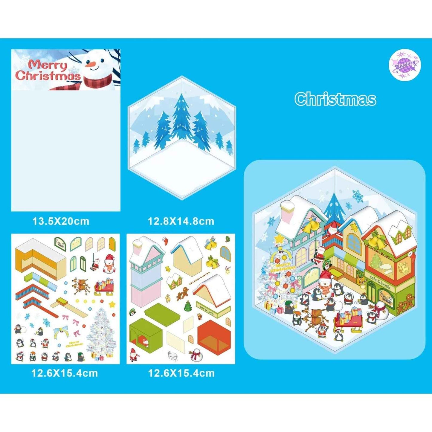 Cute Animal Creative Themes 2.0+3.0 – 3D Sticker Scenes - 10 Theme Sets: Capybara Toy Store | Duckling Paradise | Magic Library | Little Monster Record Shop | Little Bedroom | Little Living Room | Arcade | Magic House | Christmas | Panda Tea House