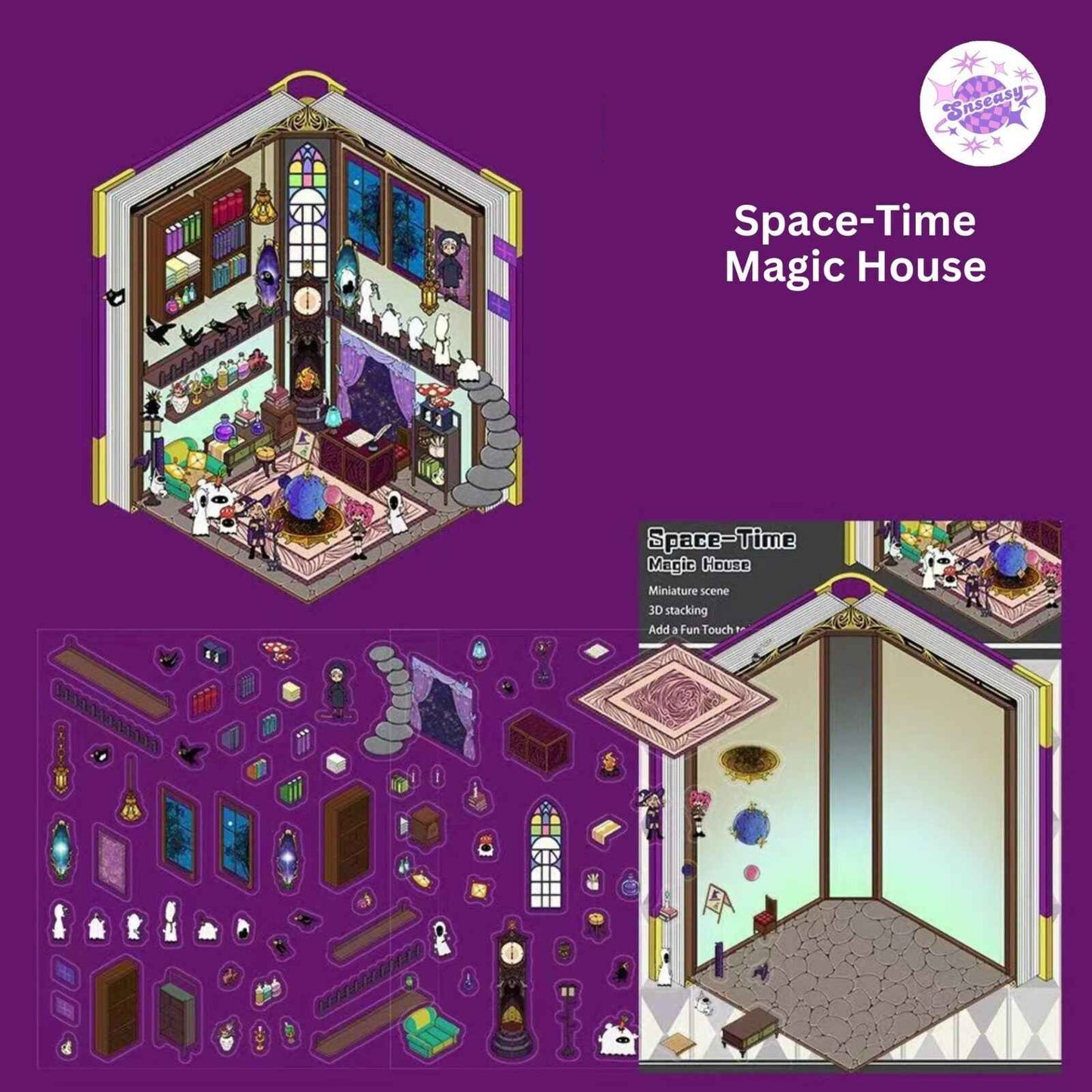 Cute Animal 8.0 – 3D Sticker Scenes - 6 Theme Sets: Health Club | Sunken Treasure | Reunion New Year | Hot Spring House | Space-Time Magic House | Ice and Snow World