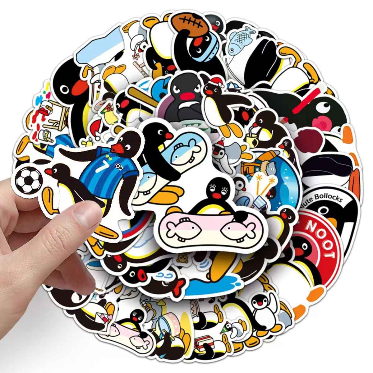Penguin Family 50-Piece Sticker Pack | Cute Characters, DIY Crafting, Journal, Laptop, Water Bottle, Scrapbooking, Reusable, Waterproof PVC