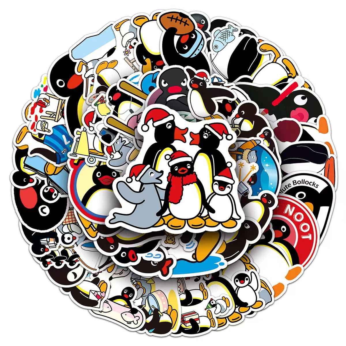 Penguin Family 50-Piece Sticker Pack | Cute Characters, DIY Crafting, Journal, Laptop, Water Bottle, Scrapbooking, Reusable, Waterproof PVC