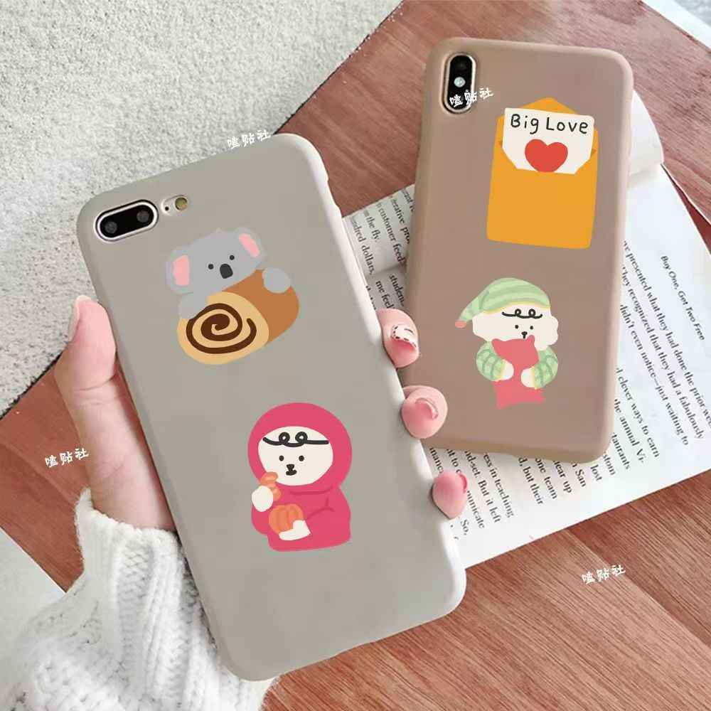 Korean Style Bear & Bunny 100-Piece Sticker Pack | Cute Characters, DIY Crafting, Journal, Laptop, Water Bottle, Scrapbooking, Reusable, Waterproof PVC