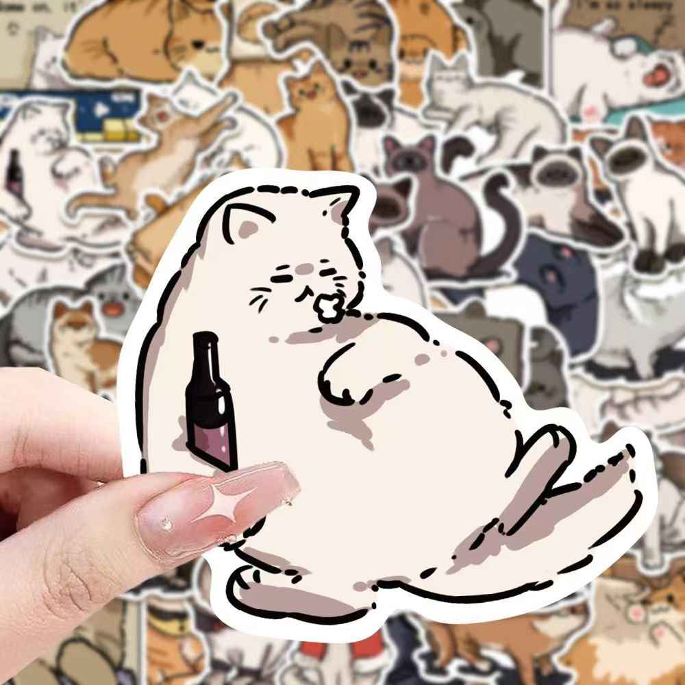 Graffiti Cats & Dogs 100-Piece Sticker Pack | Fun Characters, DIY Crafting, Journal, Laptop, Water Bottle, Scrapbooking, Reusable, Waterproof PVC