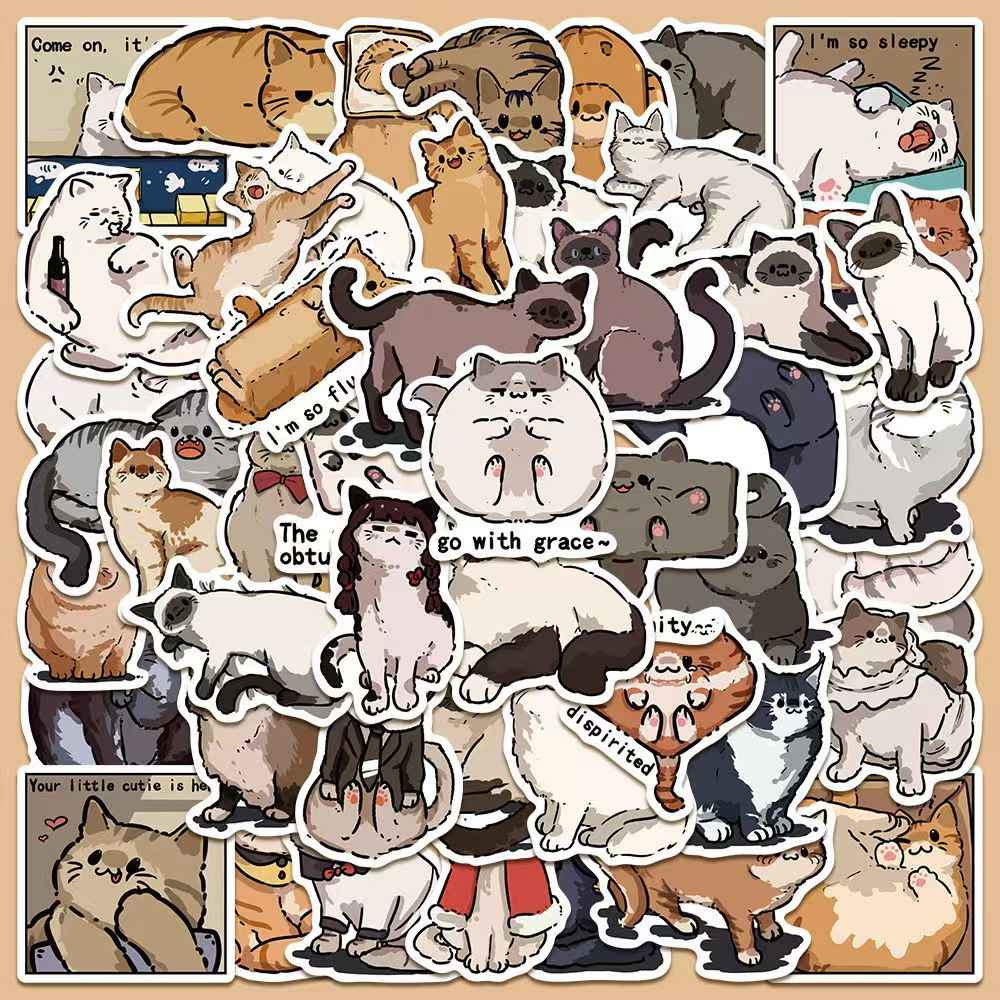 Graffiti Cats & Dogs 100-Piece Sticker Pack | Fun Characters, DIY Crafting, Journal, Laptop, Water Bottle, Scrapbooking, Reusable, Waterproof PVC
