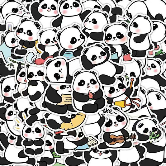 Healing Panda 50-Piece Sticker Pack | Cute Panda Designs, DIY Crafting, Journal, Laptop, Water Bottle, Scrapbooking, Reusable, Waterproof PVC