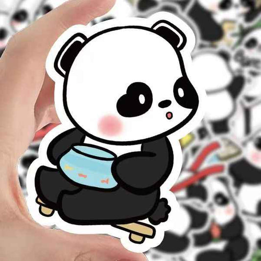 Healing Panda 50-Piece Sticker Pack | Cute Panda Designs, DIY Crafting, Journal, Laptop, Water Bottle, Scrapbooking, Reusable, Waterproof PVC