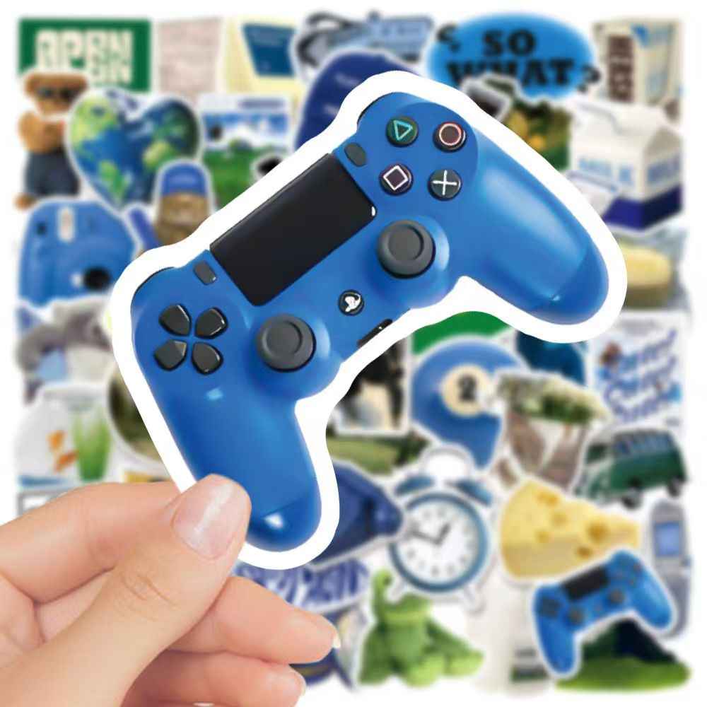 Blue IKEA Style 50-Piece Sticker Pack | Non-Repeating Designs, DIY Crafting, Journal, Laptop, Water Bottle, Scrapbooking, Reusable, Waterproof PVC