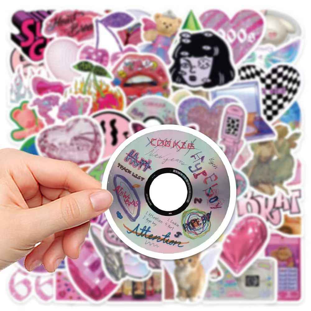 Retro Vaporwave 50-Piece Sticker Pack | Non-Repeating Designs, DIY Crafting, Journal, Laptop, Water Bottle, Scrapbooking, Reusable, Waterproof PVC