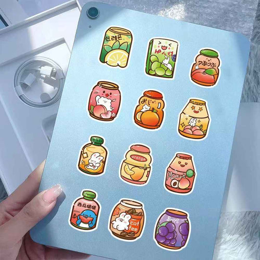 Soda & Snack Food 60-Piece Sticker Pack | Non-Repeating Designs, DIY Crafting, Journal, Laptop, Water Bottle, Scrapbooking, Reusable, Waterproof PVC