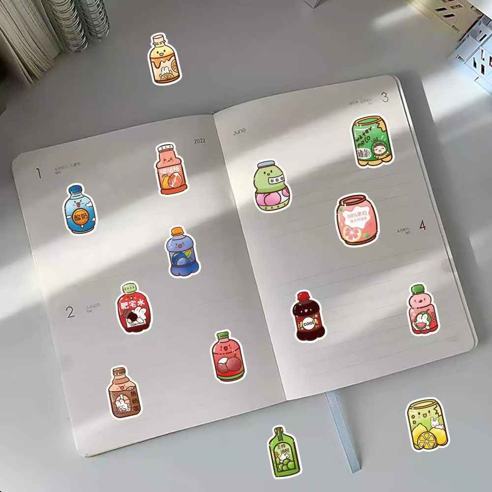 Soda & Snack Food 60-Piece Sticker Pack | Non-Repeating Designs, DIY Crafting, Journal, Laptop, Water Bottle, Scrapbooking, Reusable, Waterproof PVC