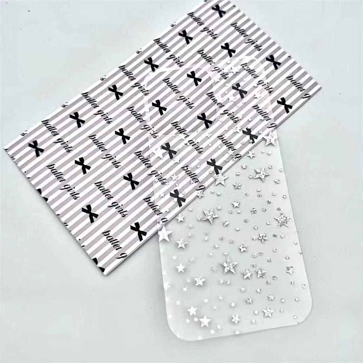 Aurora Transparent Back Card 5Pcs for Apple Phone Case - Compatible with Sticker Pack for DIY Decorative