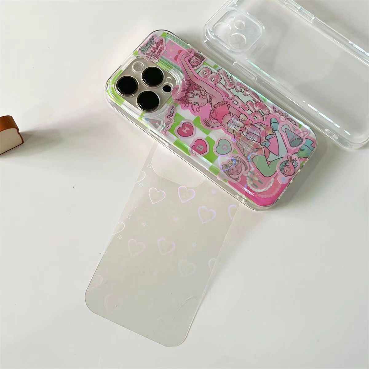 Aurora Transparent Back Card 5Pcs for Apple Phone Case - Compatible with Sticker Pack for DIY Decorative