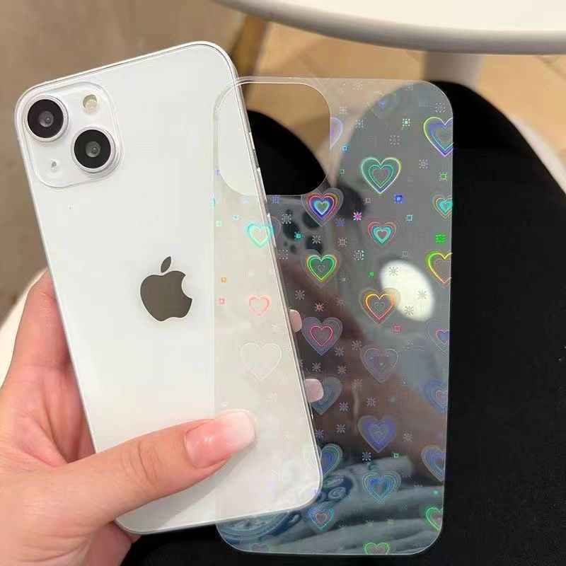 Aurora Transparent Back Card 5Pcs for Apple Phone Case - Compatible with Sticker Pack for DIY Decorative