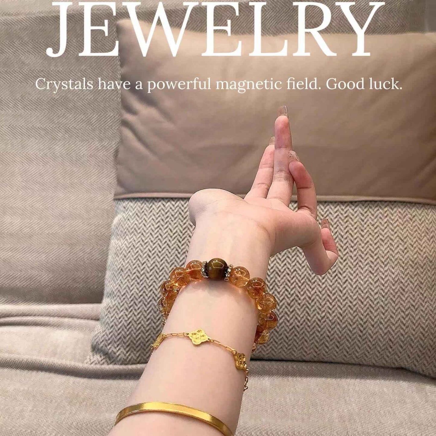 Citrine Natural Crystal Bracelet - Handcrafted Gemstone Jewelry for Abundance & Prosperity
